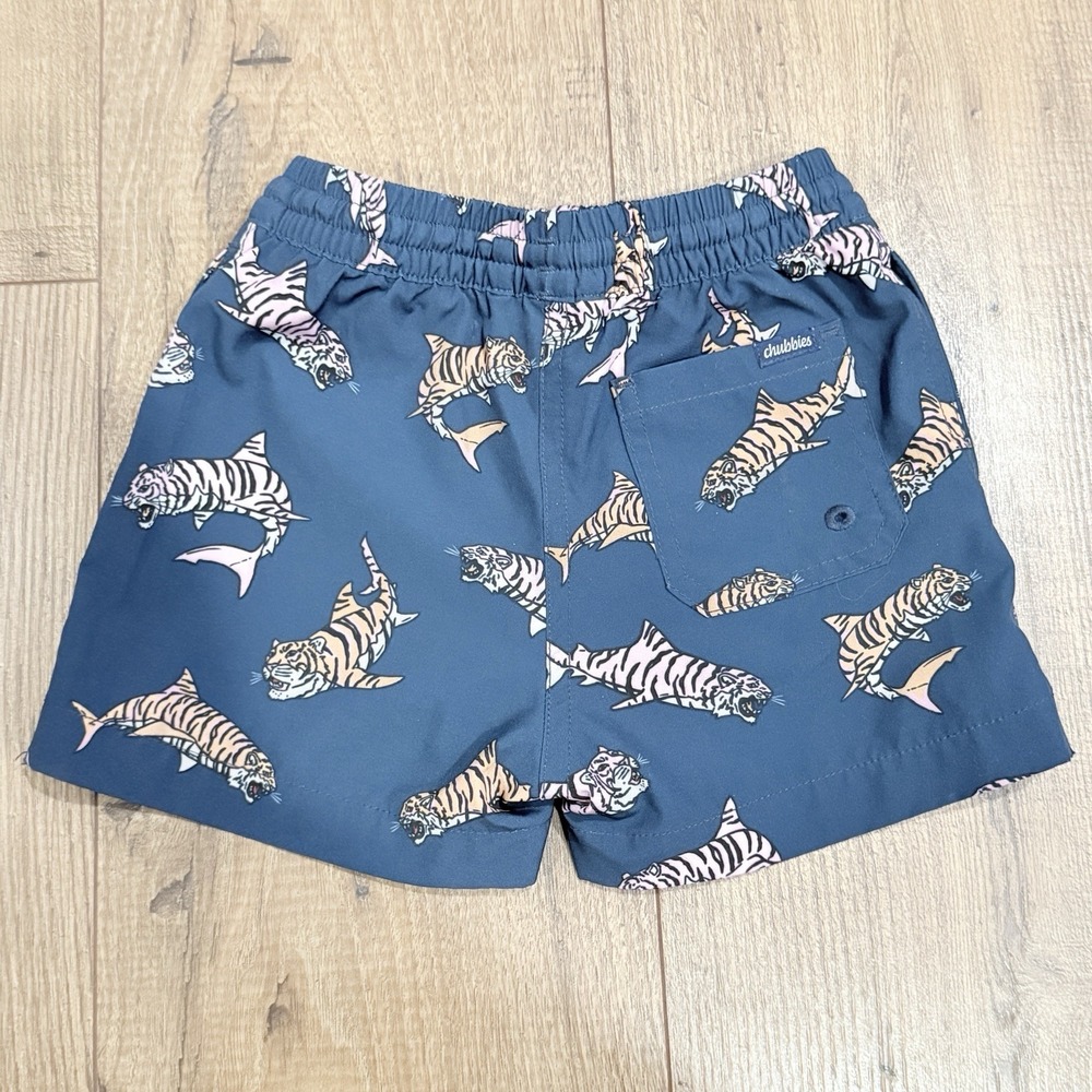 Chubbies Youth Swim Trunks King of the Seas Tiger Shark Size 3T Toddler Trunk - Picture 4 of 4